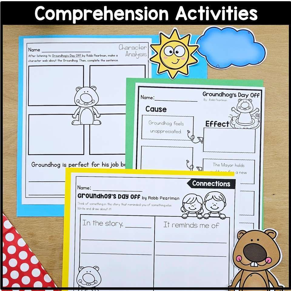 Groundhog Day Reading Book Companion Craft Comprehension and Writing Activities - Image 8