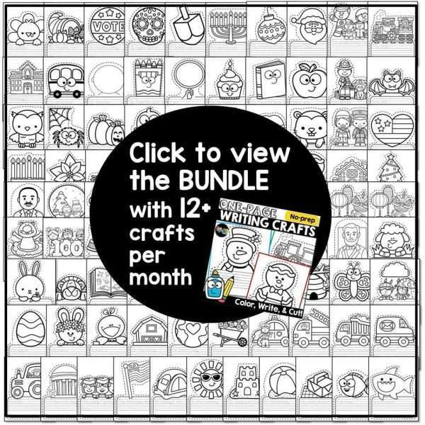 January Winter Writing Crafts for Kindergarten and 1st Grade Lined Writing Pages