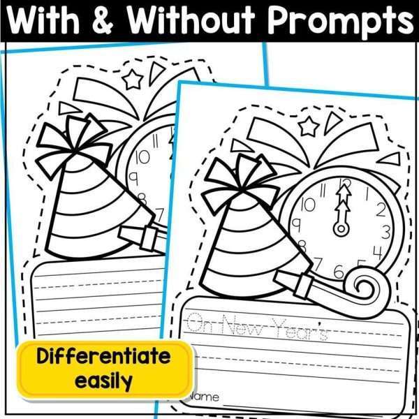 January Winter Writing Crafts for Kindergarten and 1st Grade Lined Writing Pages