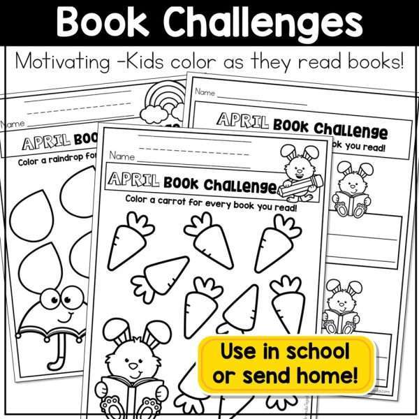 April Reading Logs Story Maps Bookmarks Book Trackers Spring Graphic Organizers