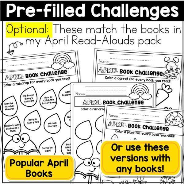 April Reading Logs Story Maps Bookmarks Book Trackers Spring Graphic Organizers