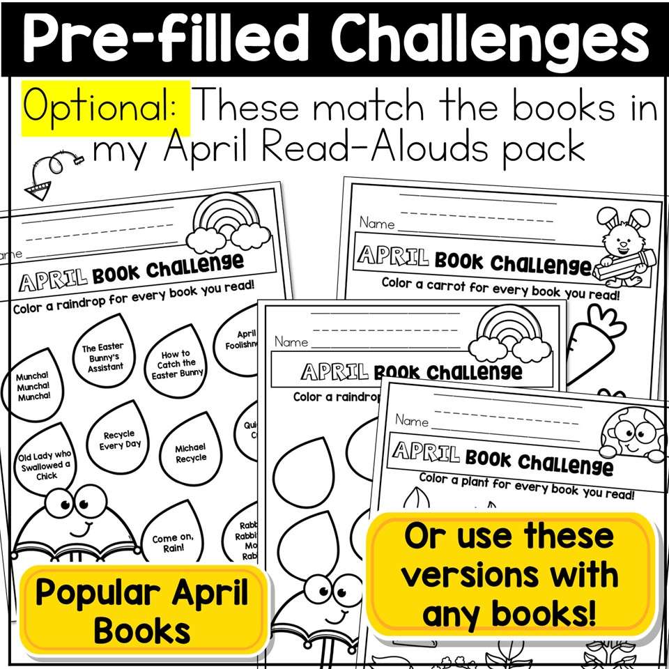 April Reading Logs Story Maps Bookmarks Book Trackers Spring Graphic Organizers - Image 4