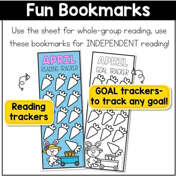 April Reading Logs Story Maps Bookmarks Book Trackers Spring Graphic Organizers