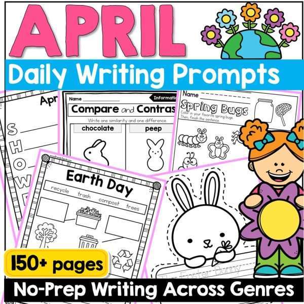 April Writing Prompts Journal Morning Work Easter Earth Day Writing Spring Craft
