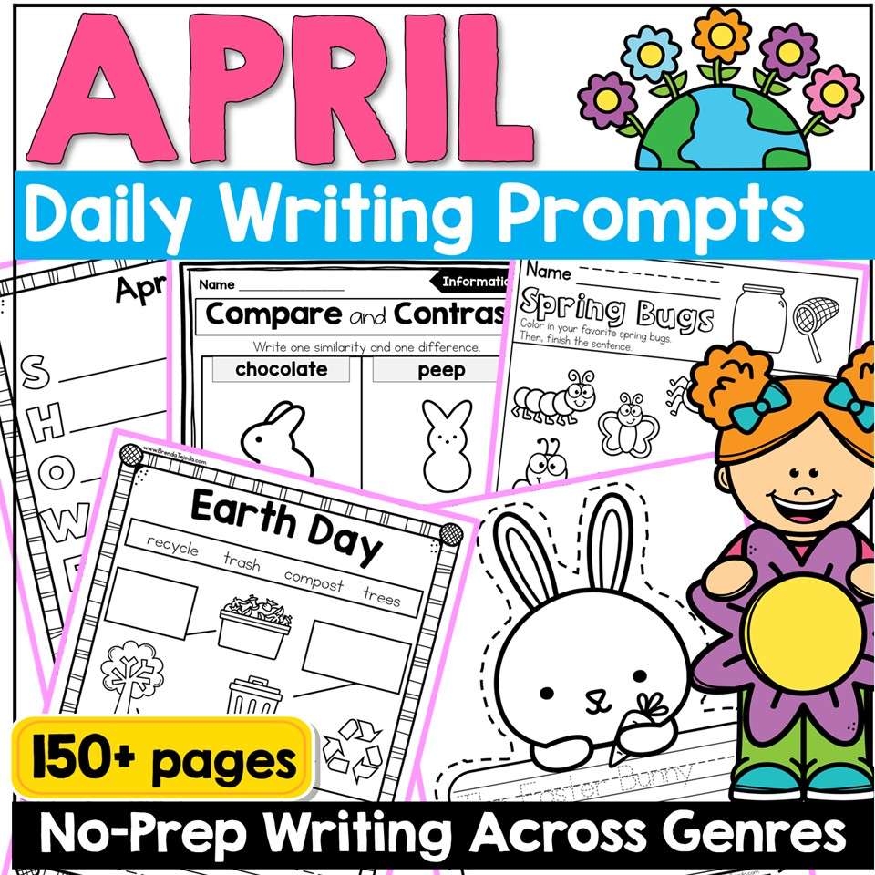 April Writing Prompts Journal Morning Work Easter Earth Day Writing Spring Craft - Image 1