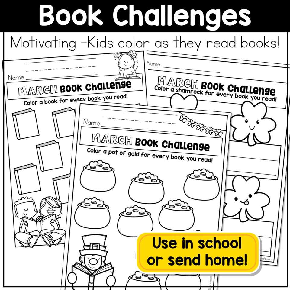 March Reading Logs Story Maps Bookmarks Book Trackers St Patricks Day Spring - Image 3