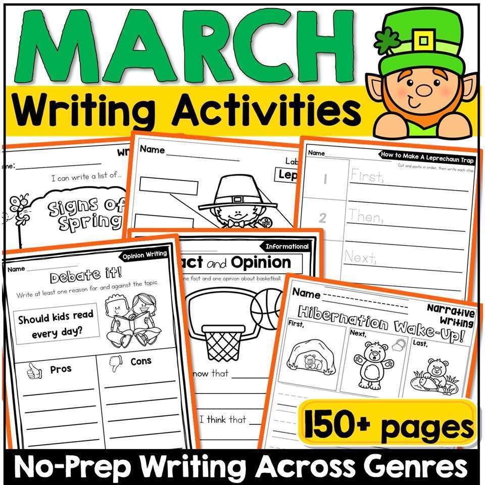 March Writing Prompts Journal Morning Work St Patricks Day Writing Spring Craft - Image 1