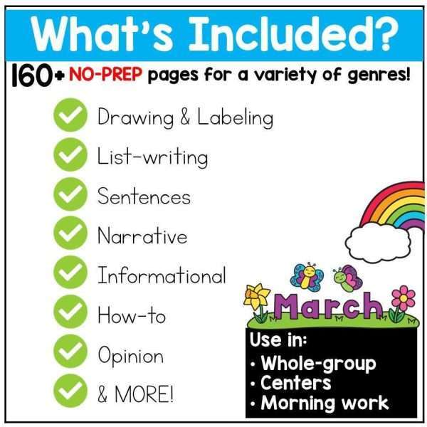 March Writing Prompts Journal Morning Work St Patricks Day Writing Spring Craft
