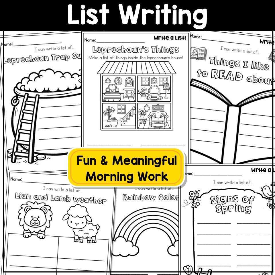 March Writing Prompts Journal Morning Work St Patricks Day Writing Spring Craft - Image 4