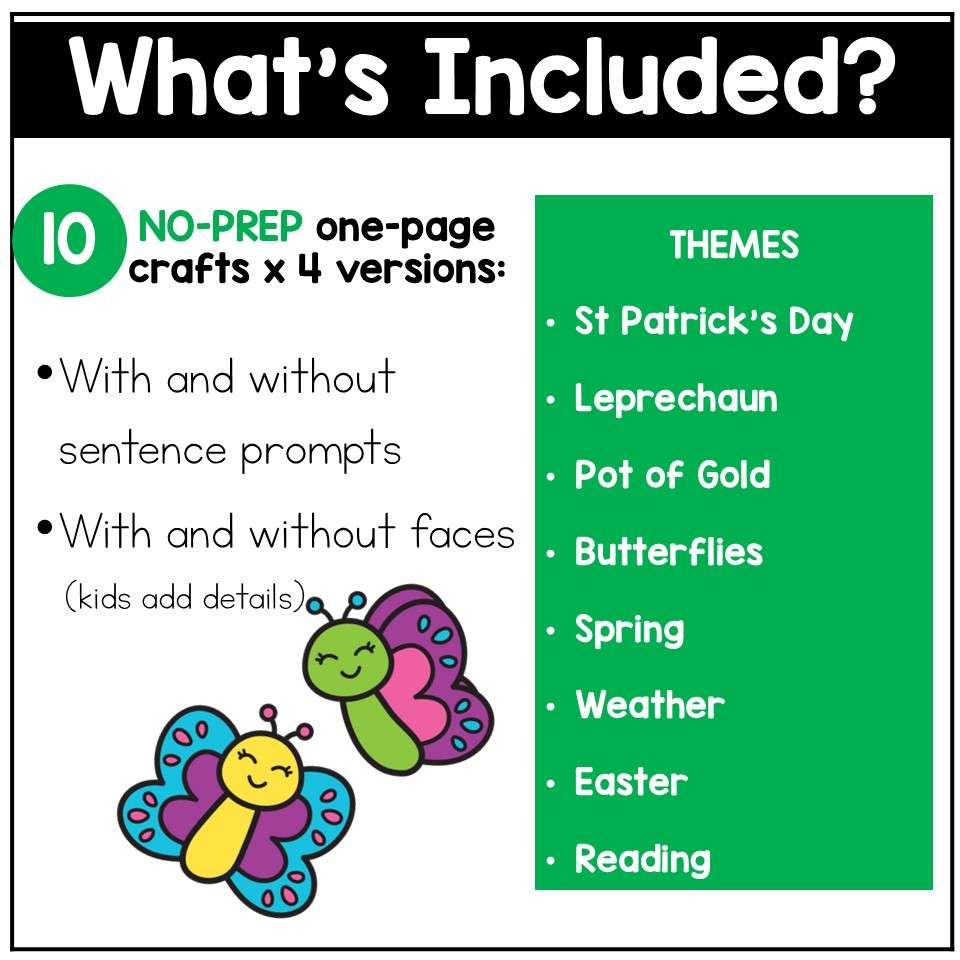 St Patricks Day Craft March Craftivity Spring Writing Kindergarten 1st Grade - Image 2