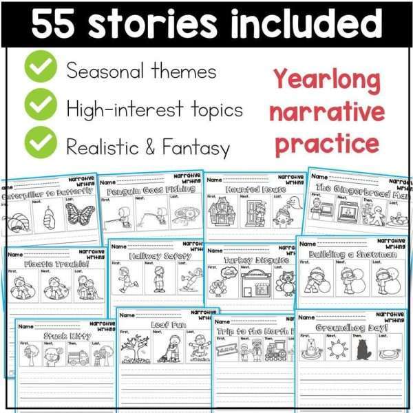Narrative Writing Prompts with Pictures Daily Journal Prompts for first grade