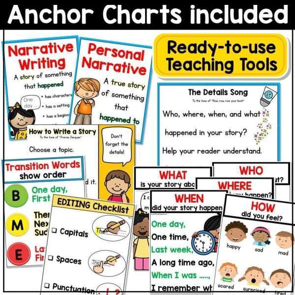 Narrative Writing Prompts with Pictures Daily Journal Prompts for first grade