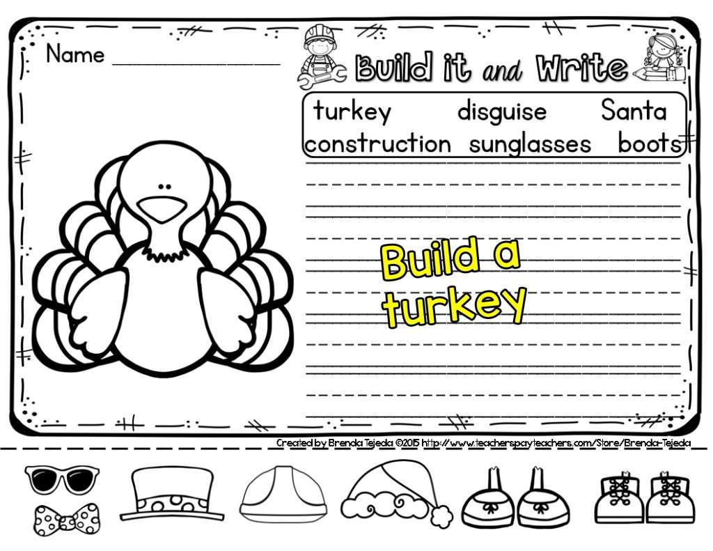 Fall Writing Prompts Thanksgiving Turkey in Disguise Writing Sentences Craft