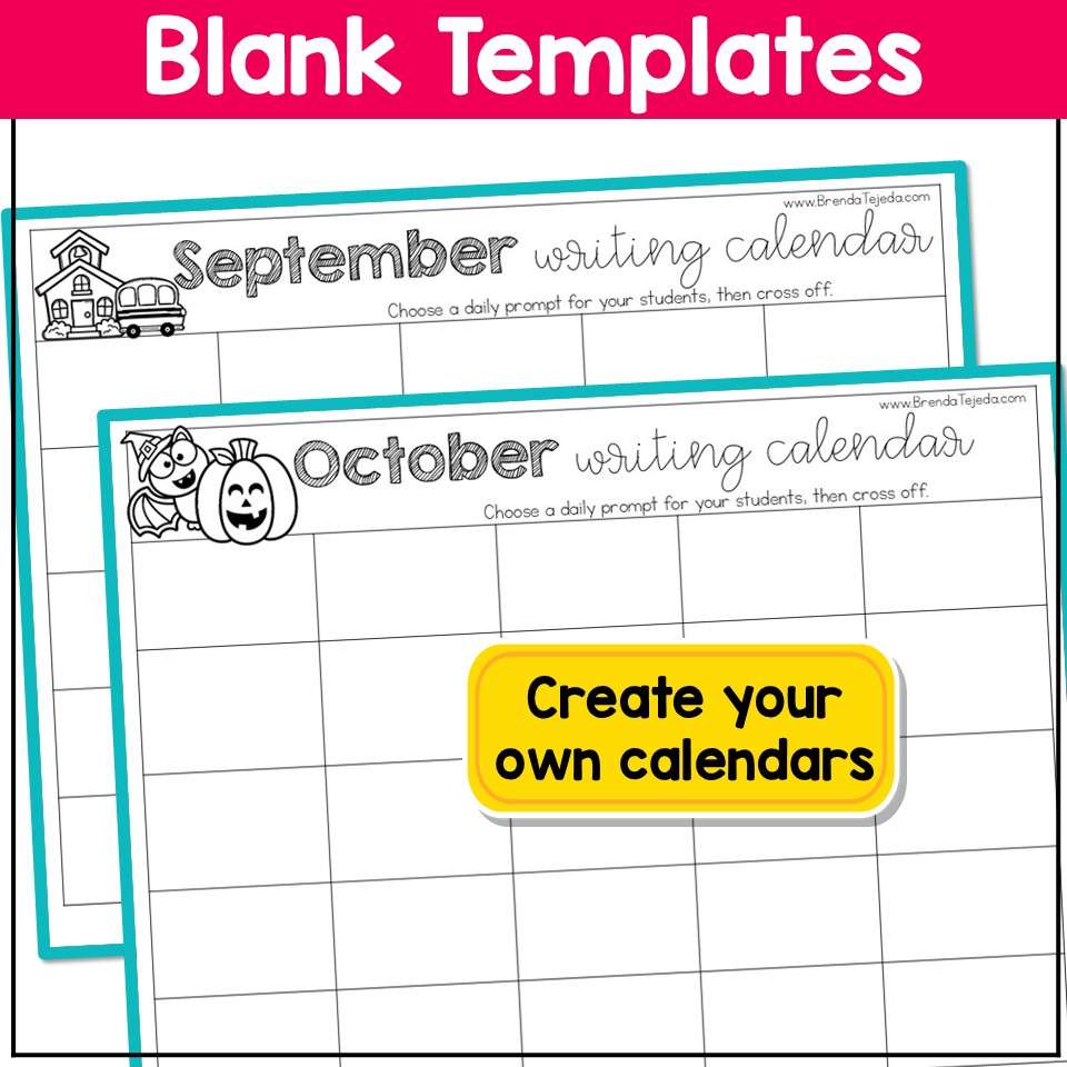 Daily Writing Prompts Monthly Calendars Kindergarten 1st Grade Writing Center - Image 6