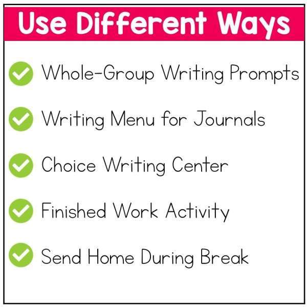 Daily Writing Prompts Monthly Calendars Kindergarten 1st Grade Writing Center