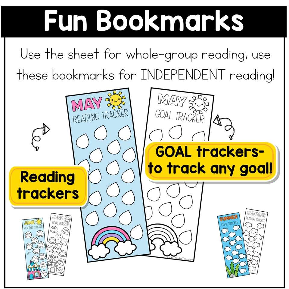 Summer Reading Logs Story Map Bookmarks Book Tracker Graphic Organizers May June - Image 7