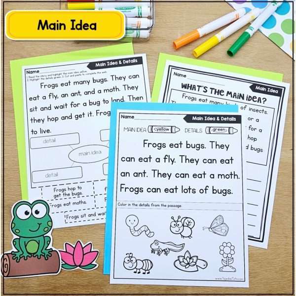 Frogs Comprehension Passages Reading Practice Frog Life Cycle Main Idea
