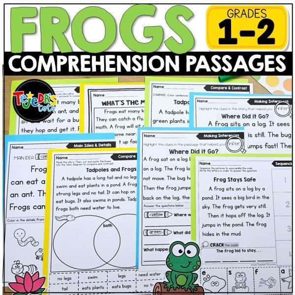 Frogs Comprehension Passages Reading Practice Frog Life Cycle Main Idea