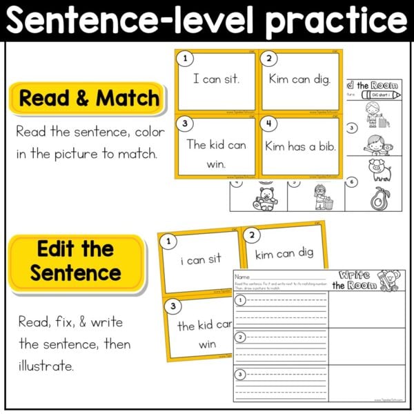 CVC Short I Read the Room Write the Room Phonics Center Kindergarten 1st Grade - Image 3