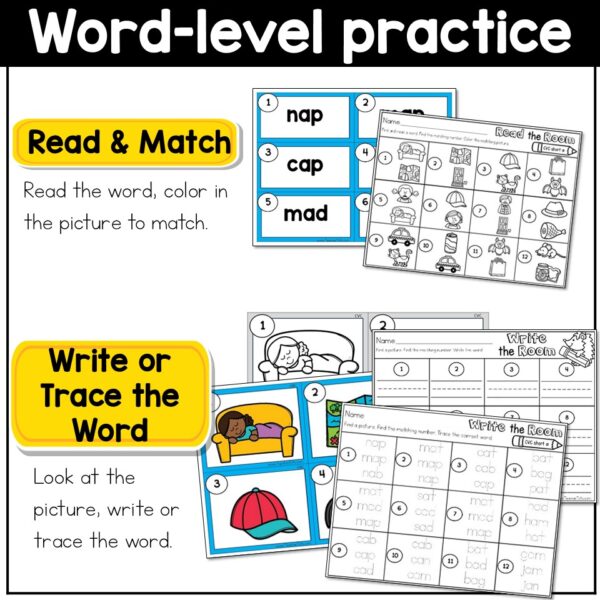 CVC Read the Room Write the Room Phonics Center Kindergarten 1st Grade Short A - Image 5