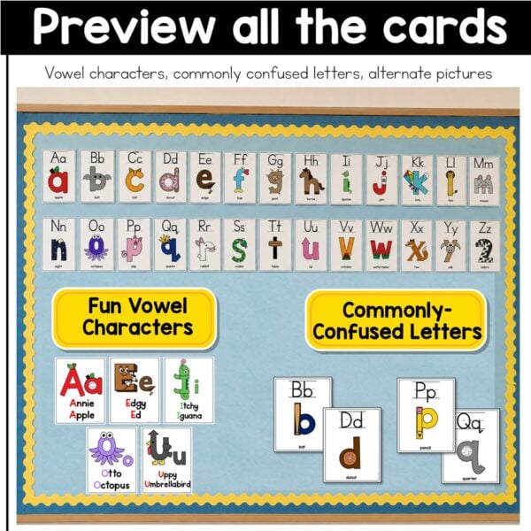 Mnemonic Alphabet Posters with Embedded Mnemonics B D P Q Reversal Letters - Image 9
