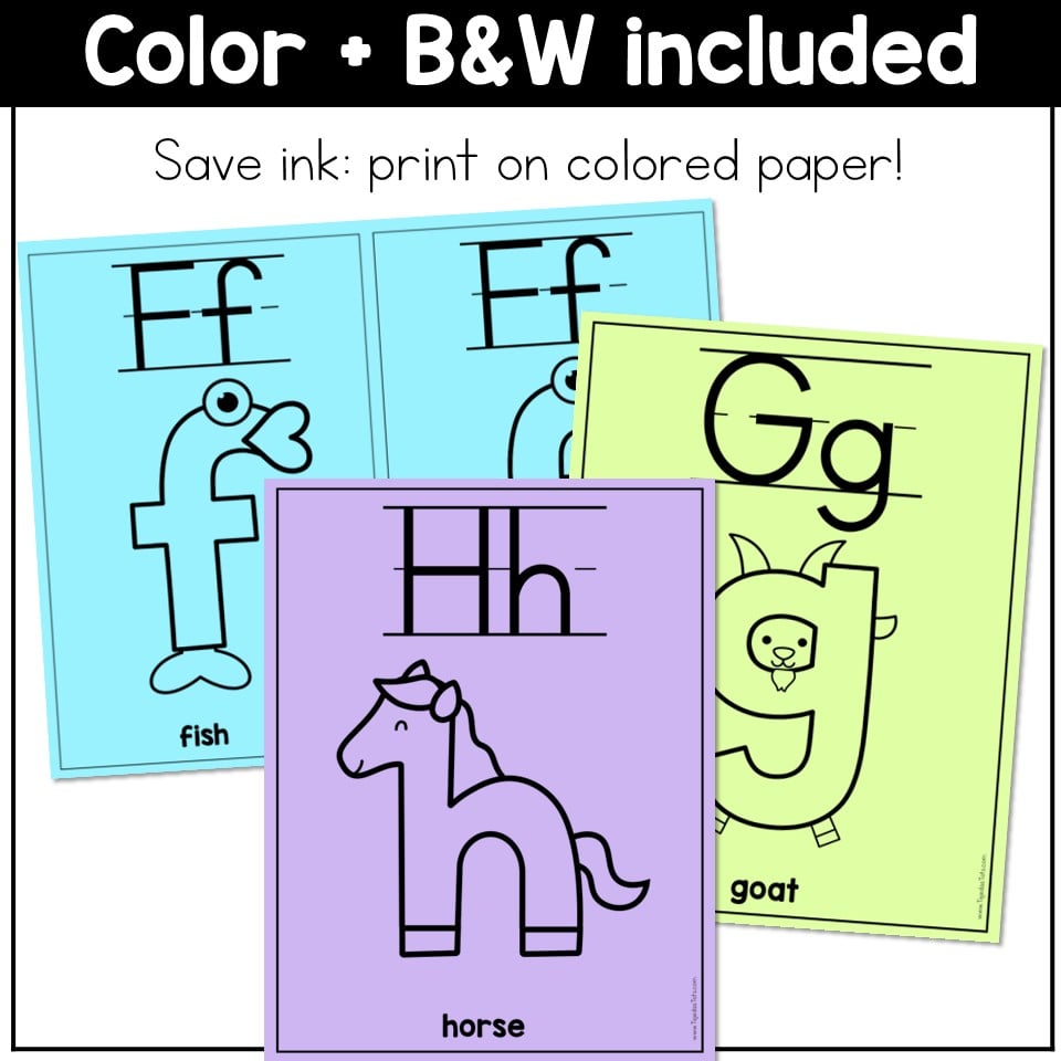 Mnemonic Alphabet Posters with Embedded Mnemonics B D P Q Reversal Letters