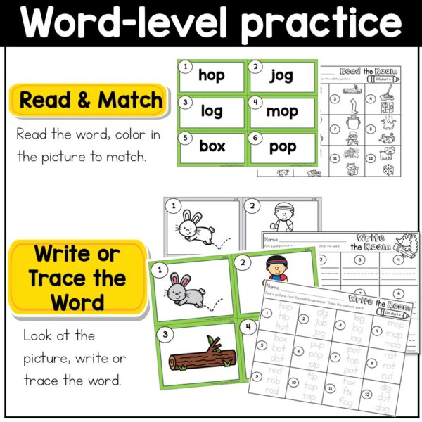 CVC Short O Read the Room Write the Room Phonics Center Kindergarten 1st Grade - Image 3