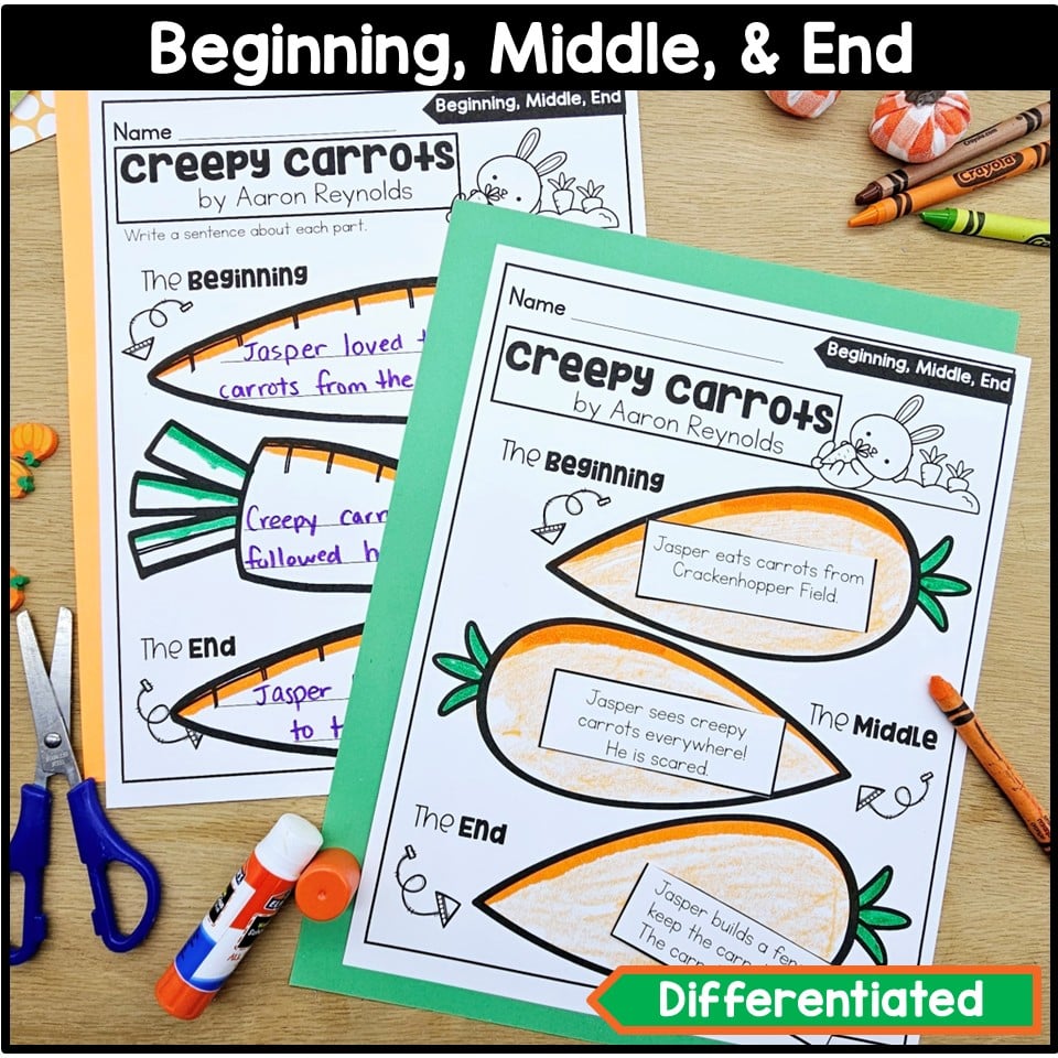 Creepy Carrots Halloween October Read Aloud and Activity Craft 1st Grade Fall