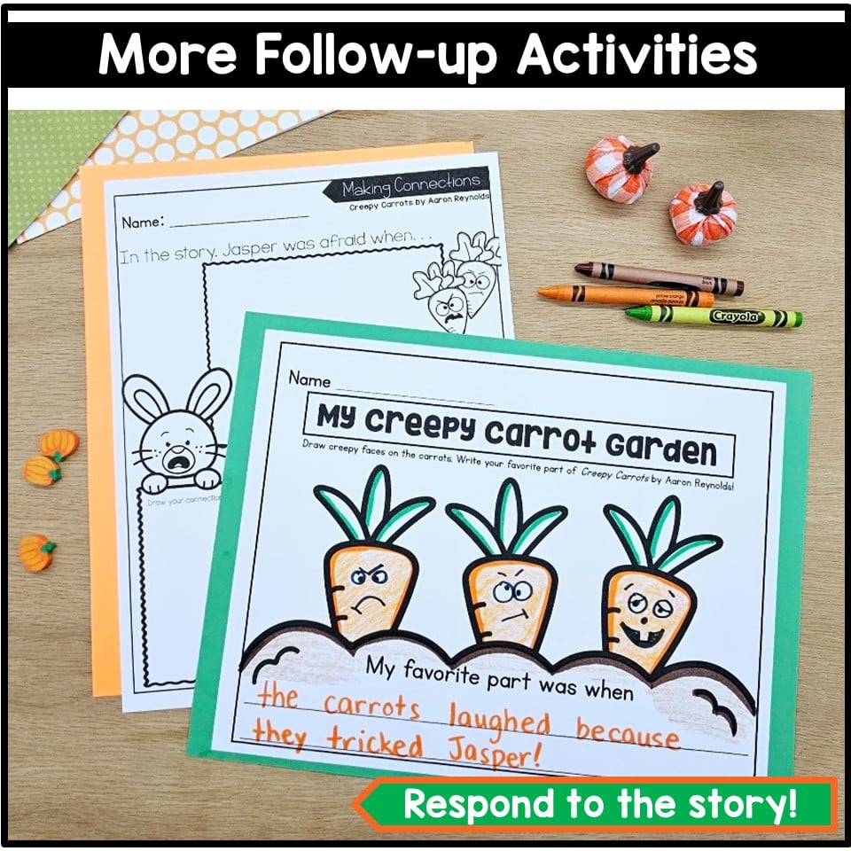 Creepy Carrots Halloween October Read Aloud and Activity Craft 1st Grade Fall