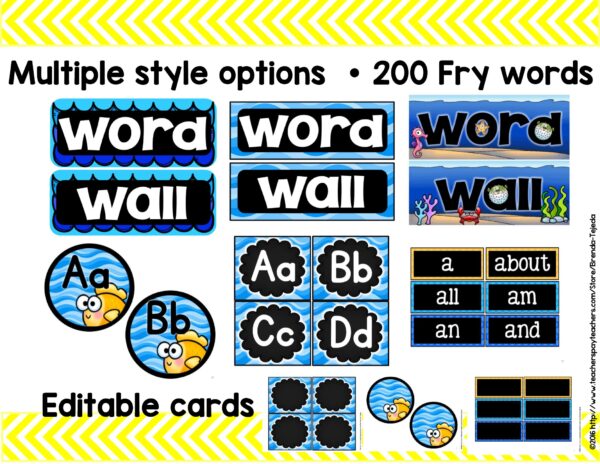 Alphabet Posters and Word Wall: Ocean-Themed - Image 3