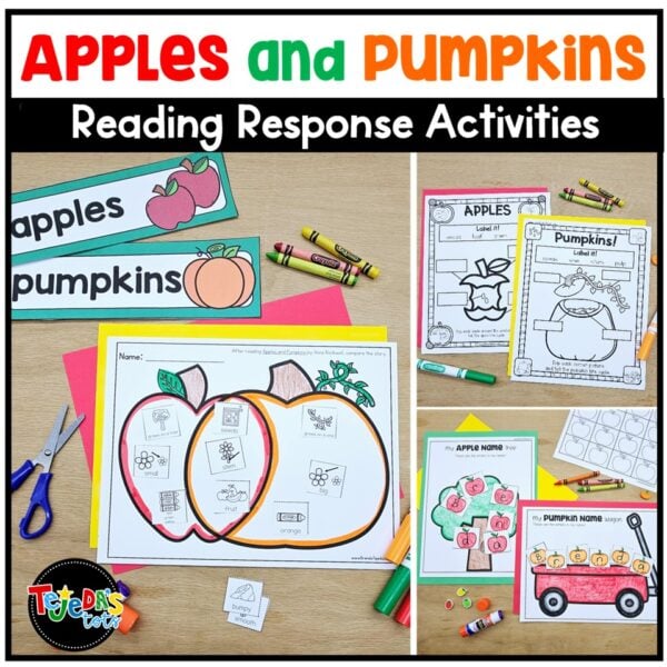 Apples and Pumpkins Craft Fall Read Aloud Activities Name Craft Compare Contrast - Image 1