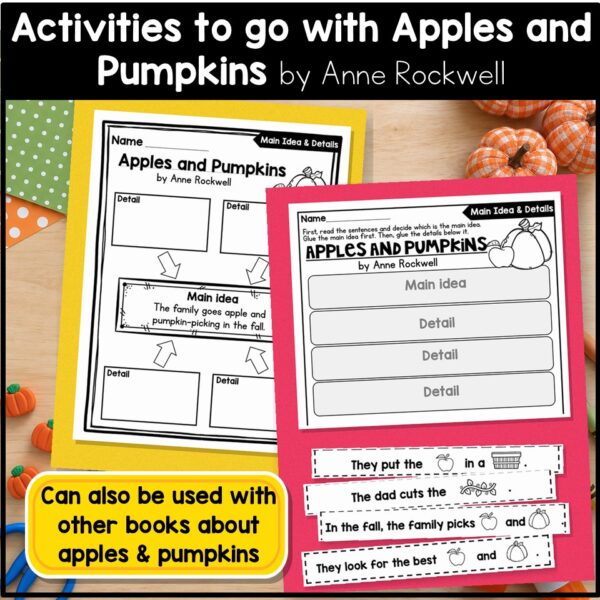 Apples and Pumpkins Craft Fall Read Aloud Activities Name Craft Compare Contrast - Image 2