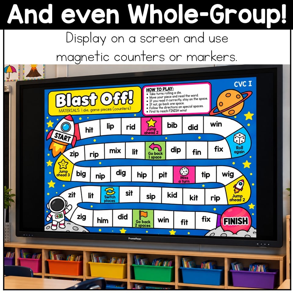 CVC Word Games Bundle Phonics Centers Short Vowels Kindergarten 1st Grade