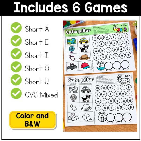 CVC Words Game Phonics Center Word Building Short Vowels Kindergarten 1st Grade - Image 2