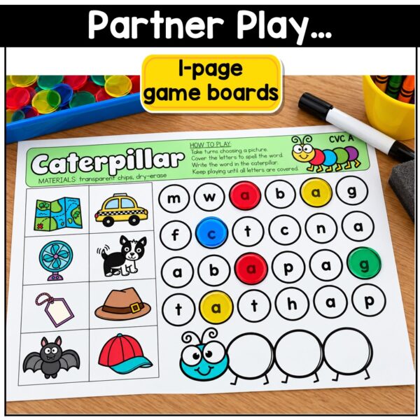 CVC Words Game Phonics Center Word Building Short Vowels Kindergarten 1st Grade - Image 3