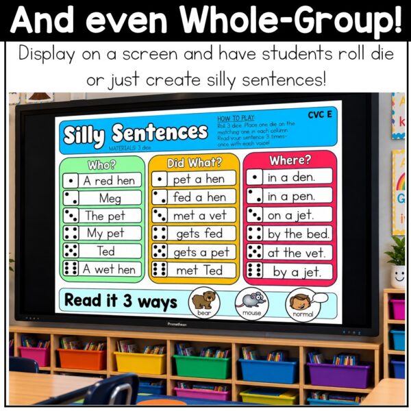 CVC Words Game Phonics Center Roll and Read Short Vowels Kindergarten 1st Grade - Image 5