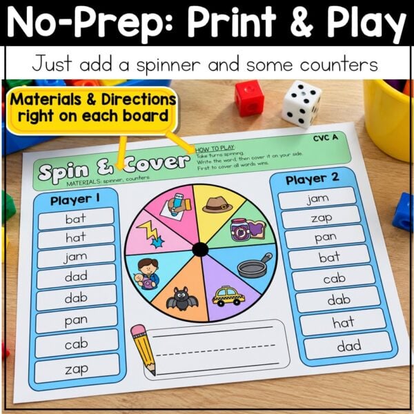 CVC Word Games Bundle Phonics Centers Short Vowels Kindergarten 1st Grade - Image 2