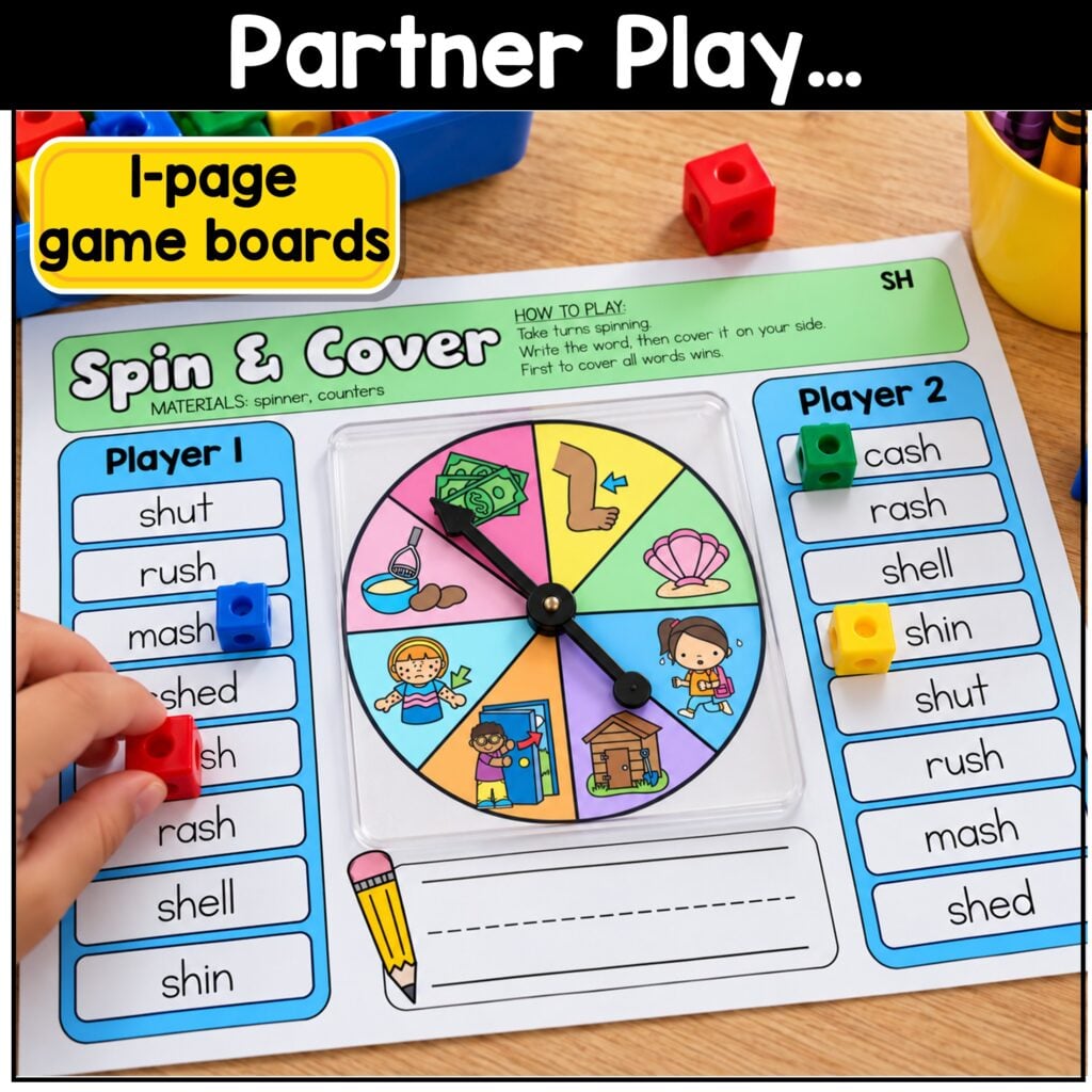Digraph Game Bundle Phonics Centers Kindergarten 1st Grade No Prep Literacy Centers