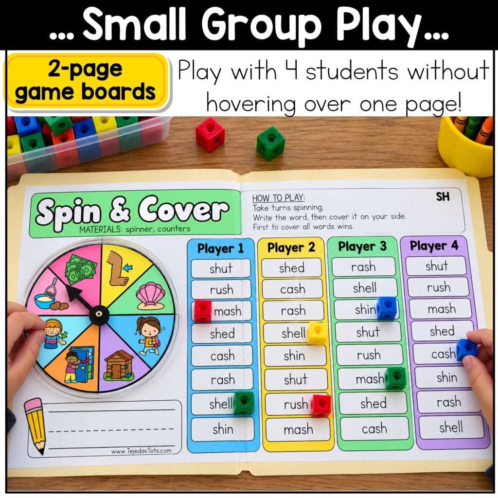 Digraph Game Bundle Phonics Centers Kindergarten 1st Grade No Prep Literacy Centers