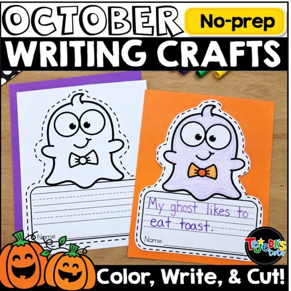 No Prep Halloween Crafts Easy Writing Color Fall October Coloring Pages Sheets - Image 1