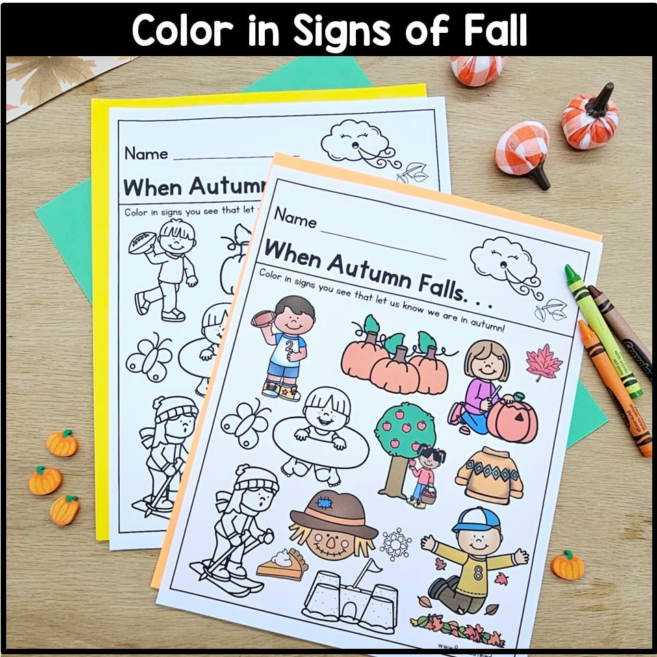 Signs of Fall Read Aloud Autumn Craft Writing Activities Kindergarten 1st Grade