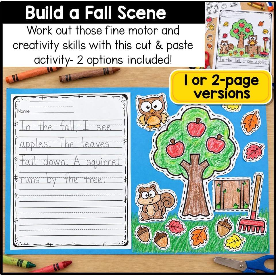 Signs of Fall Read Aloud Autumn Craft Writing Activities Kindergarten 1st Grade