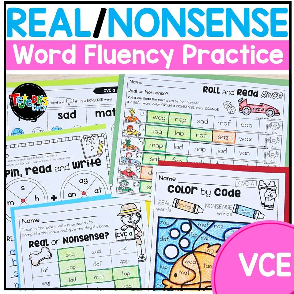 Nonsense Word Fluency Practice VCE | Nonsense Words Games and Activities - Image 1